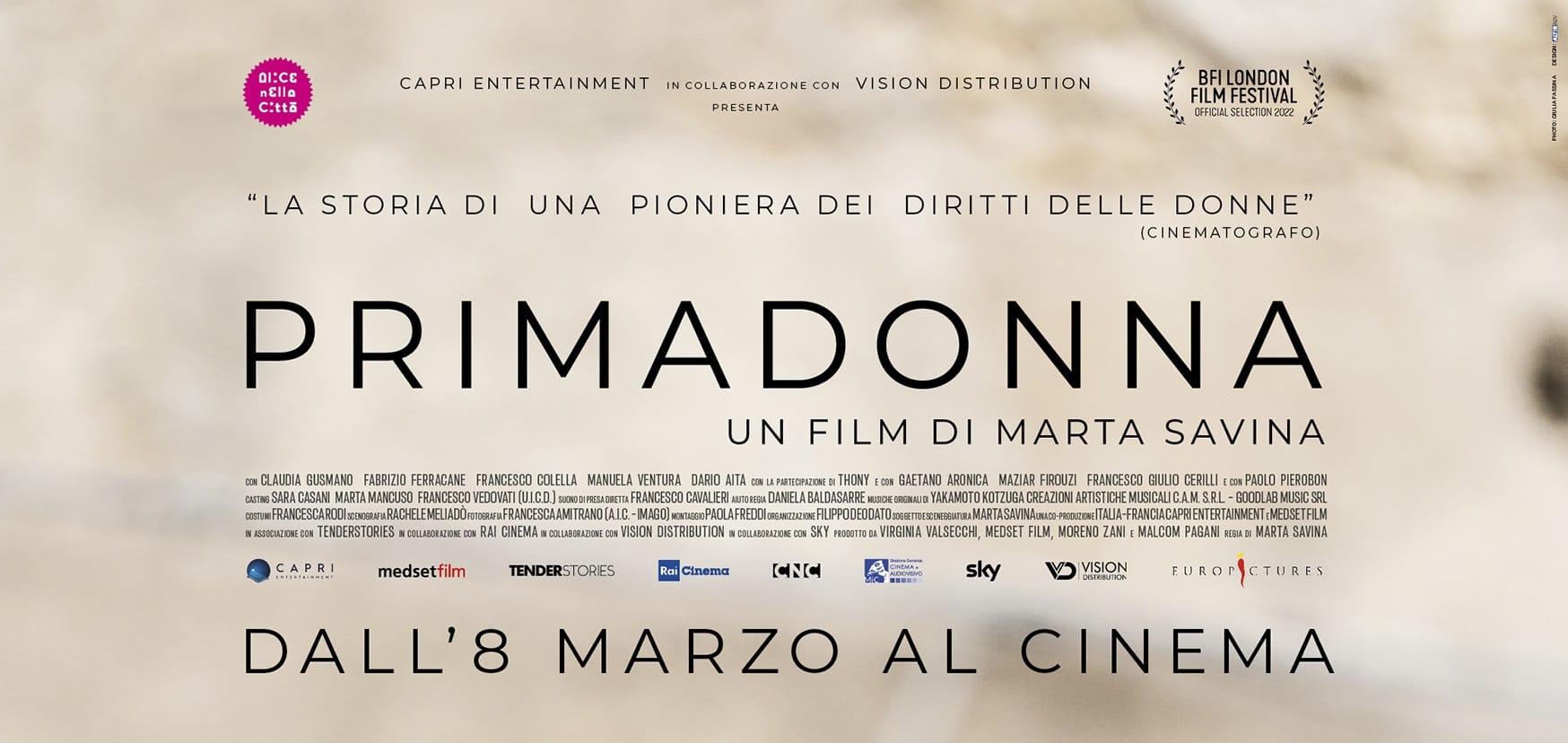 Primadonna, il primo lungometraggio di Marta Savina al cinema dall'8 marzo