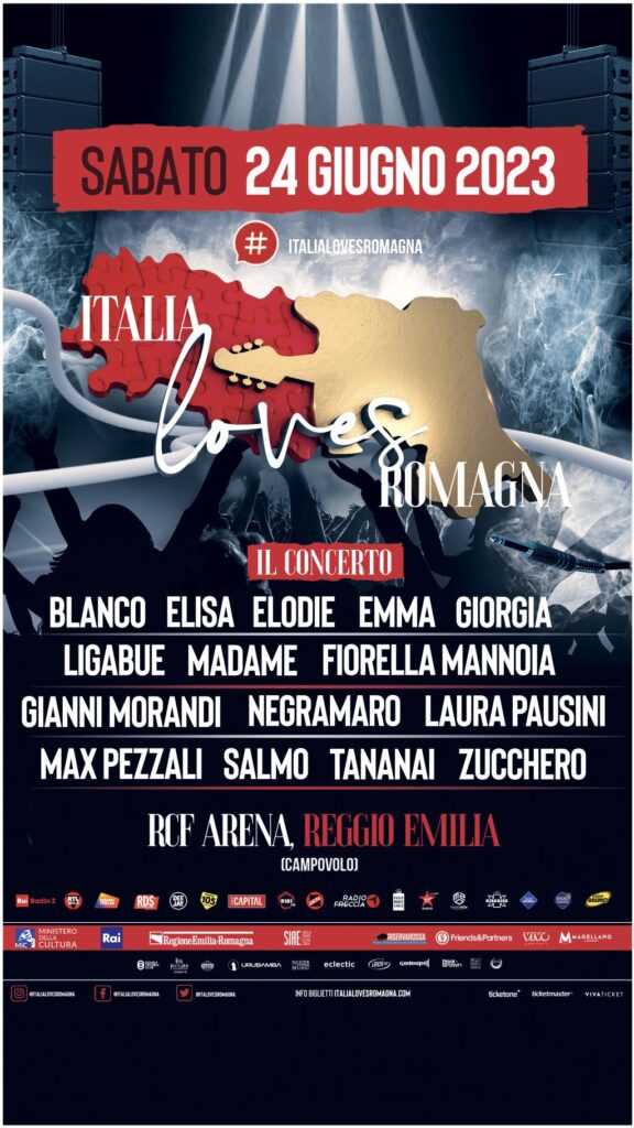 ITALIA LOVES ROMAGNA: Tutte le info del concerto-evento a sostegno delle popolazioni colpite dall'alluvione