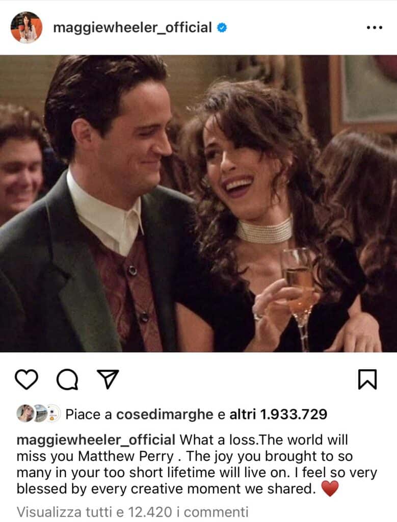 Il comunicato congiunto del cast di Friends sulla morte di Mattew Perry