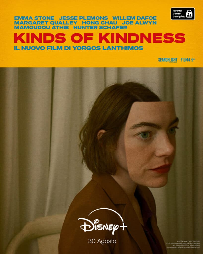 KINDS OF KINDNESS: Il film di Yorgos Lanthimos con Emma Stone e Willem Dafoe su Disney+ dal 30 agosto