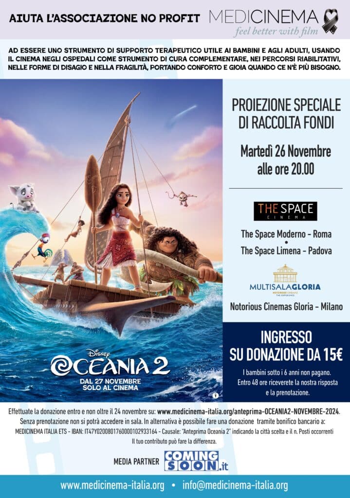 Oceania 2: Proiezione speciale a Milano per la raccolta fondi Medicinema, tutte le info