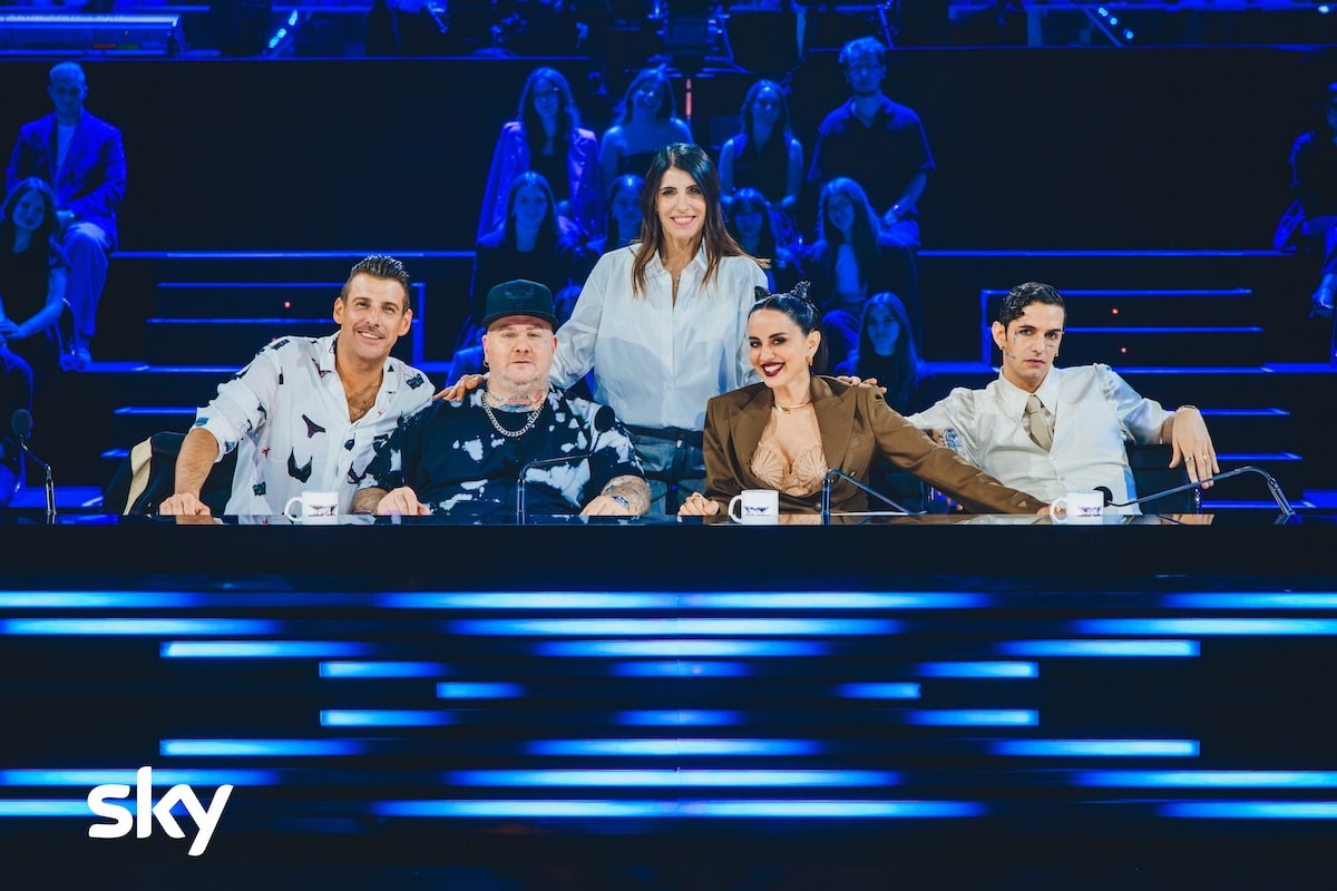 x factor 2025 Francesco Gabbani, Jake La Furia, Giorgia, Paola Iezzi, Achille Lauro