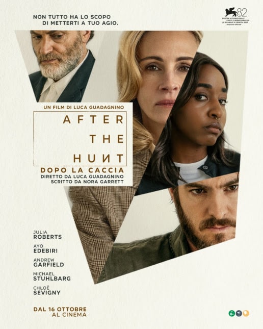 After The Hunt: Dopo la caccia, Presentato a Venezia 82 il film di Luca Guadagnino con Julia Roberts e Andrew Garfield