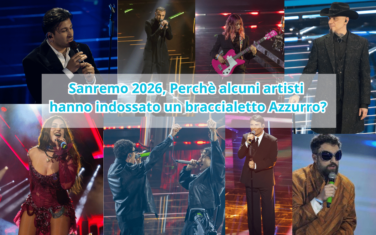 Sanremo 2026, Perchè alcuni artisti hanno indossato un braccialetto azzurro?